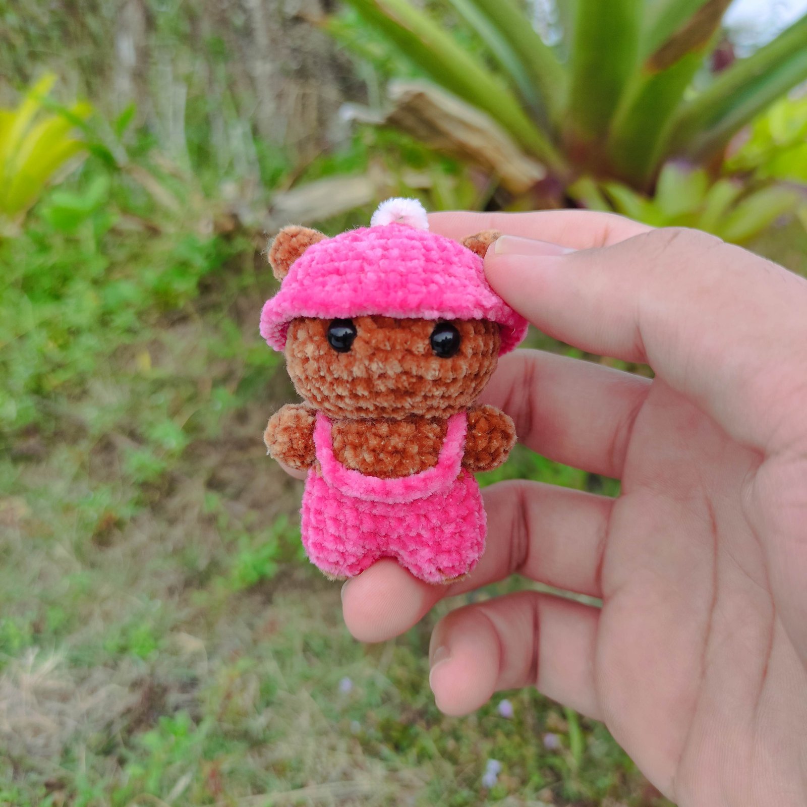 Beruang Coklat Topi Pink