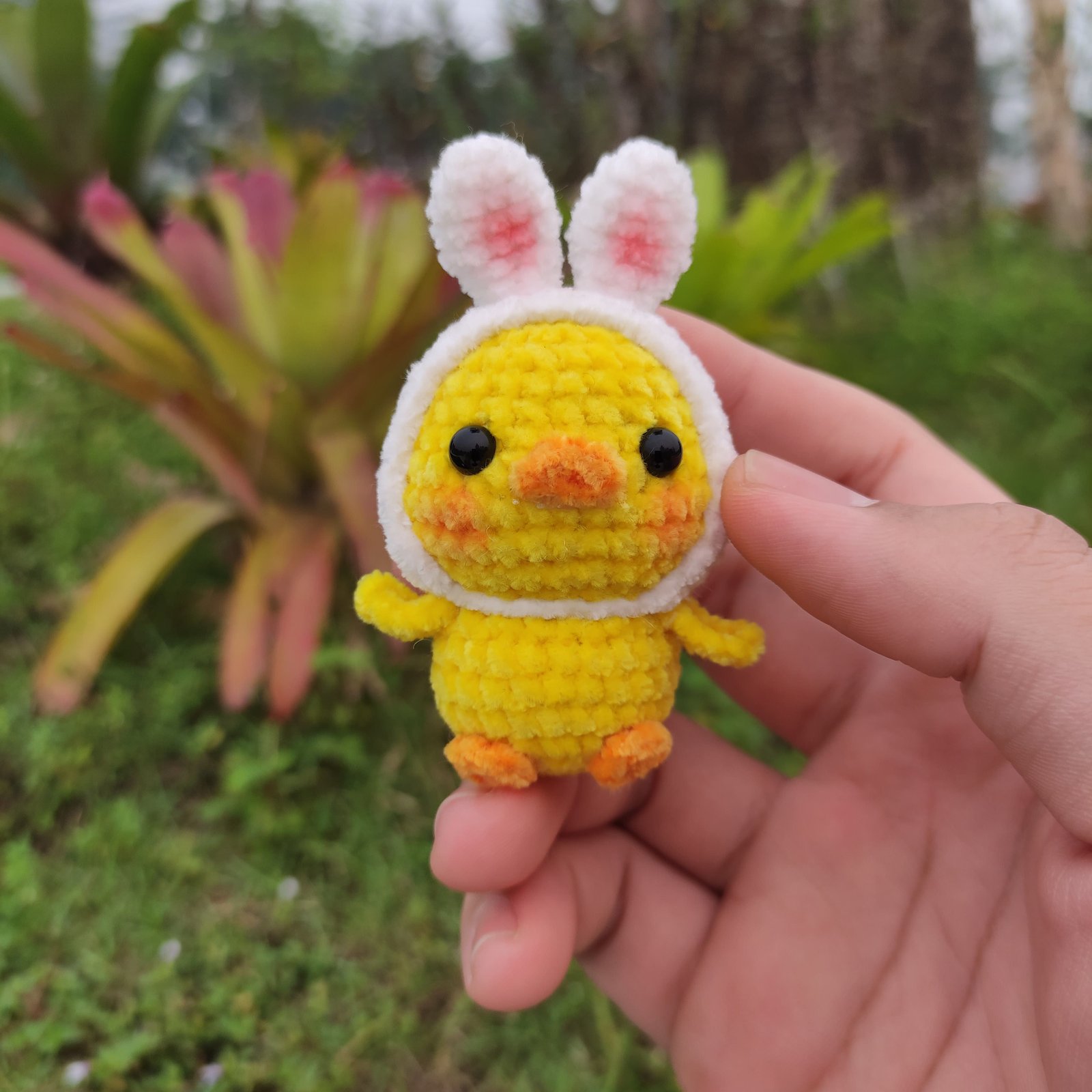 Anak Ayam Topi Kelinci Putih